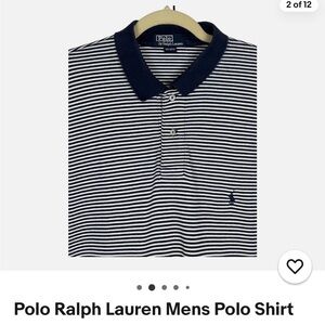 Polo by Ralph Lauren Men's Blue & White Striped Polo Shirt. Never worn. New